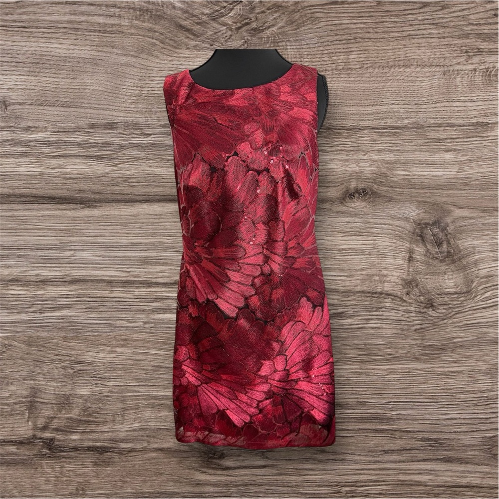 White House Black Market Red Floral Mini Dress